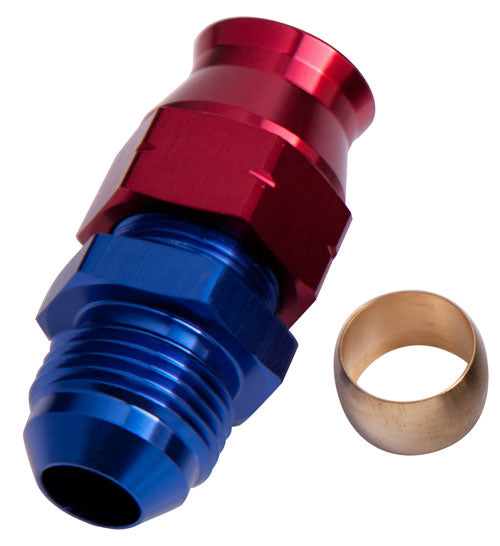AF108-08 - 1/2" HARD LINE TO -8AN MALE ADAPTER BLUE w/ OLIVE