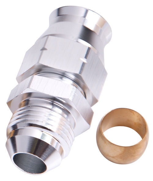 AF108-12S - 3/4" HARD LINE TO -12AN MALEADAPTER SILVER w/ OLIVE