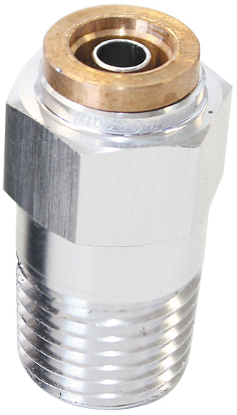 AF121-04S - 1/4" NPT STRAIGHT TO 1/4" 120 SERIES NYLON SILVER FITTING