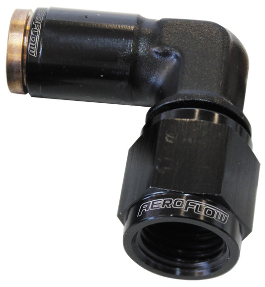 AF123-03-02BLK - -3AN FEMALE 90 DEGREE TO 3/16"120 SERIES BLACK NYLON FITTING