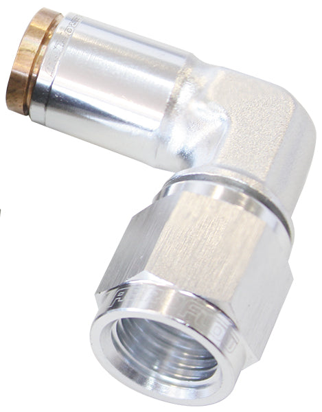 AF123-04-04S - -4AN FEMALE 90 DEGREE TO 1/4" 120 SERIES SILVER NYLON FITTIN