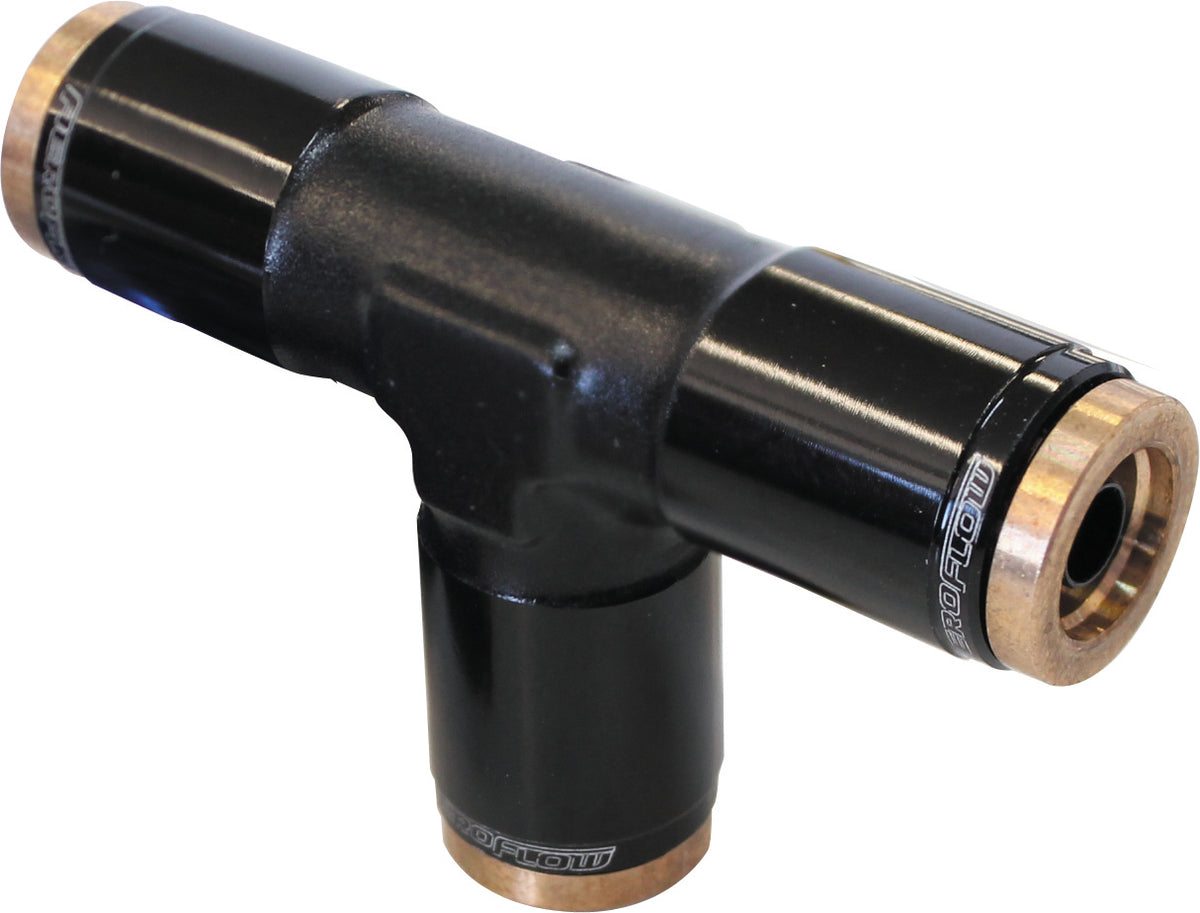 AF125-04BLK - 1/4" TEE 120 SERIES NYLON BLACK FITTING