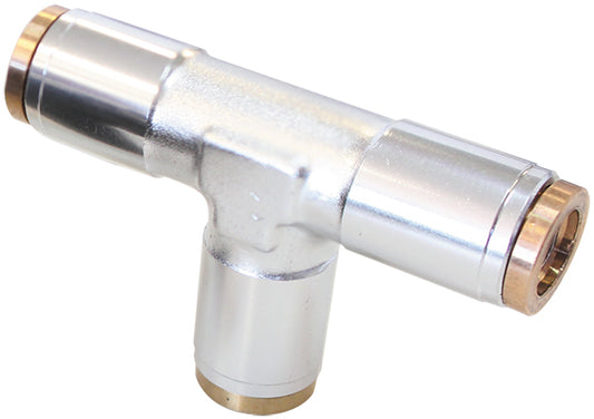 AF125-04S - 1/4" TEE 120 SERIES NYLON SILVER FITTING