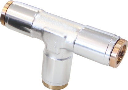 AF125-04S - 1/4" TEE 120 SERIES NYLON SILVER FITTING