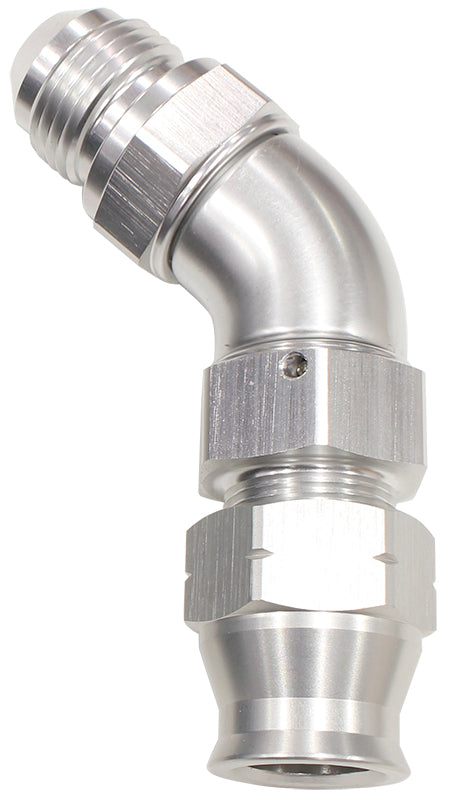 AF128-08S - 1/2" TUBE 45 deg male -8AN SILVER SWIVEL NUT WITH OLIVE