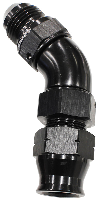 AF128-10BLK - 5/8" TUBE 45 deg male -10AN BLACK SWIVEL NUT WITH OLIVE