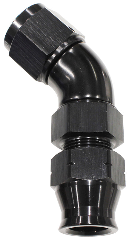 AF129-08BLK - 1/2" TUBE 45 DEG FEMALE -8AN BLACK SWIVEL NUT WITH OLIVE