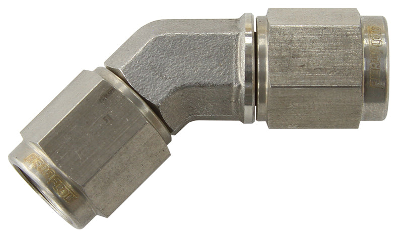 AF132-04SS - S/S 45 DEG FEMALE FLARE -4AN STAINLESS STEEL SWIVEL UNION