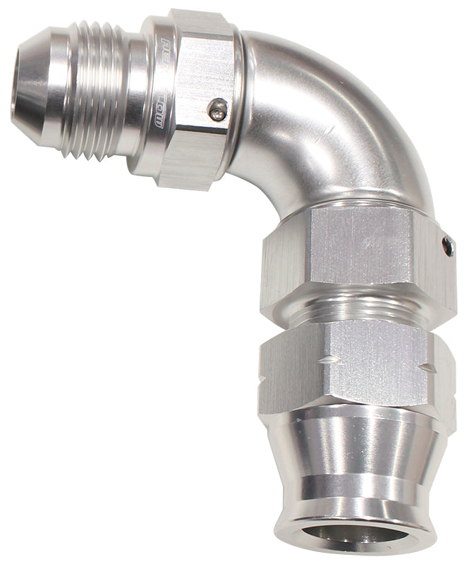 AF137-05S - 5/16" TUBE 90 deg male -6AN SILVER SWIVEL NUT WITH OLIVE