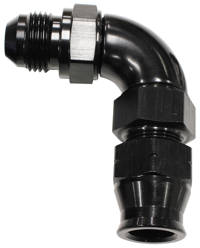 AF137-10BLK - 5/8" TUBE 90 deg male -10AN BLACK SWIVEL NUT WITH OLIVE