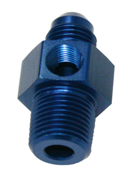 AF139-06-08 - MALE 3/8"NPT TO -6AN 1/8" PORTBLUE 3/8" TO -6AN 1/8" PORT