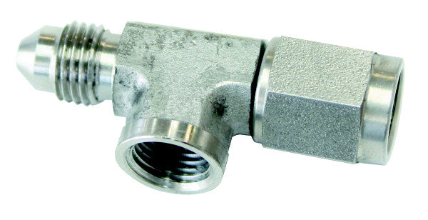 AF140-03-SS - STRAIGHT FEMALE - MALE -3AN STAINLESS WITH 1/8" NPT PORT