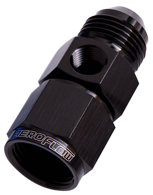 AF140-06BLK - STRAIGHT FEMALE - MALE -6AN BLACK WITH 1/8" NPT PORT