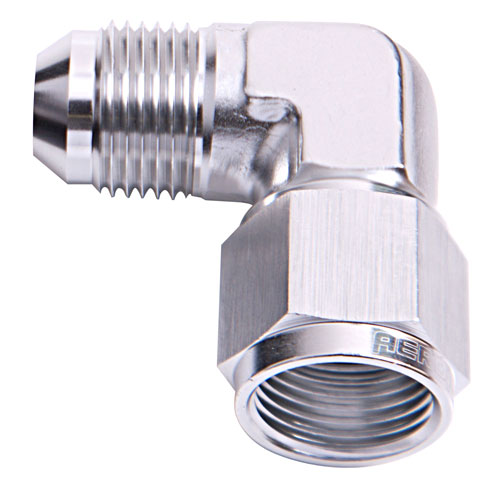 AF143-10S - 90 DEG FEMALE - MALE -10AN SILVER SWIVEL NUT