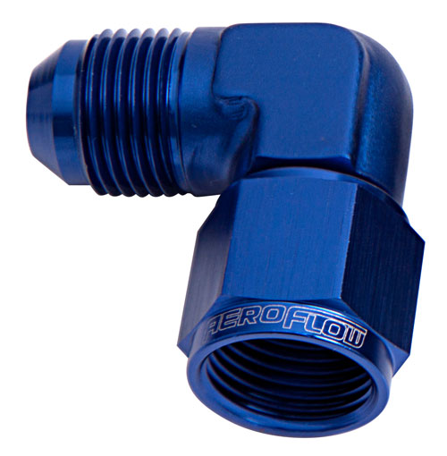 AF143-16 - 90 DEG FEMALE - MALE -16AN BLUE SWIVEL NUT