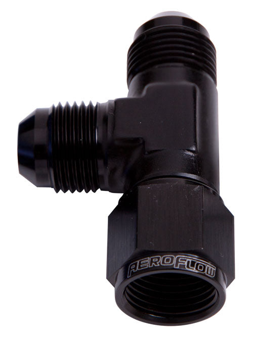 AF145-12BLK - TEE -12AN FEMALE SWIVEL ON RUNBLACK SWIVEL NUT