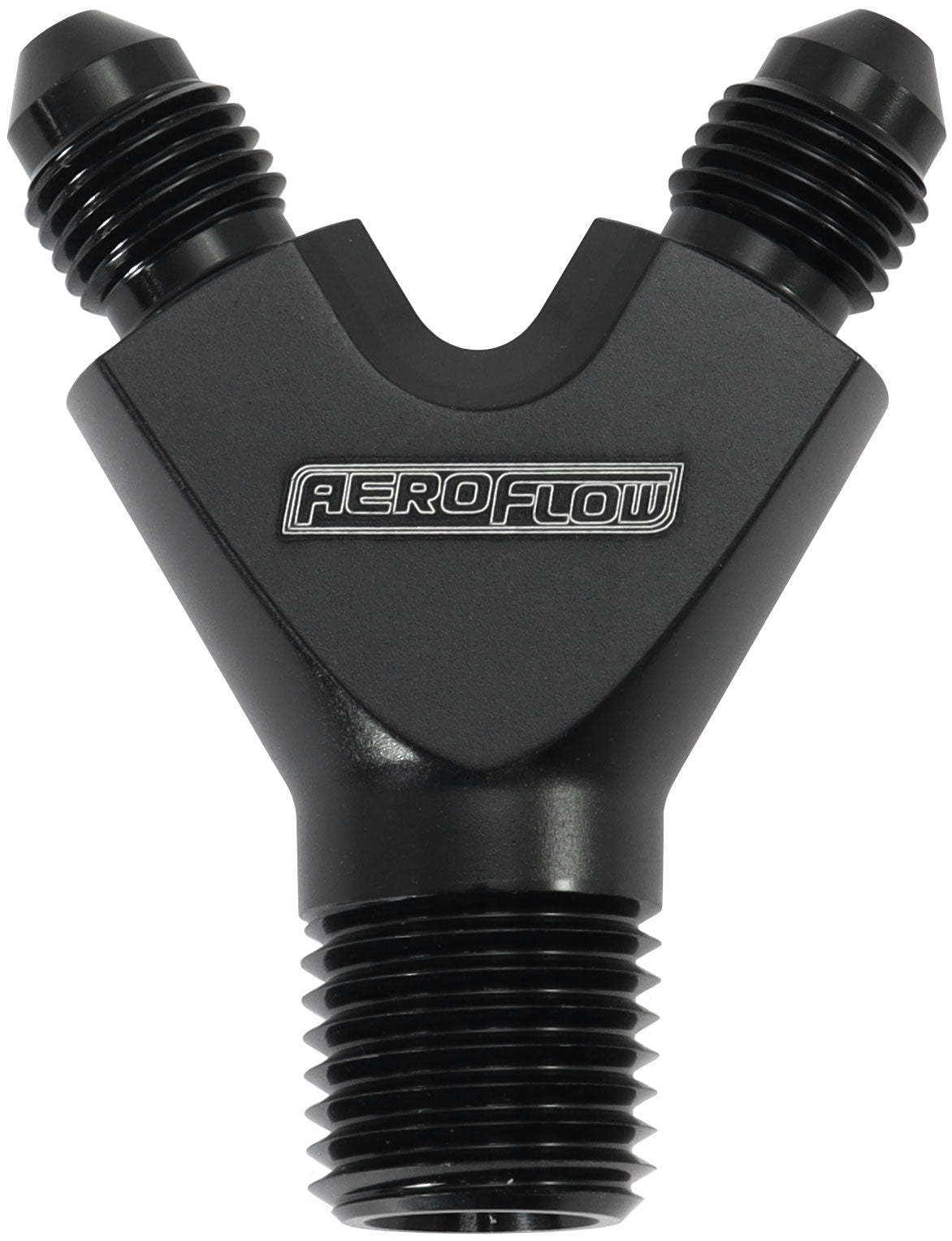 AF147-04-03BLK - 1/4" NPT Y BLOCK TO 2 x -3AN MALE FITTINGS NITROUS NOS BLAC