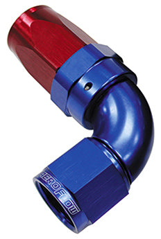 AF153-06 - 90 DEG HOSE END -06AN BLUE FULL FLOW TAPER STYLE