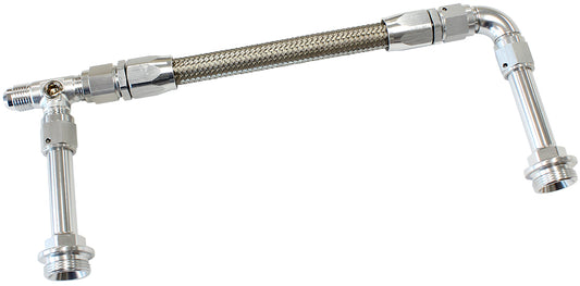 AF160-06-2S - HOLLEY DUAL INLET RAIL -6AN SILVER SUIT 2X METERING BLOCKS