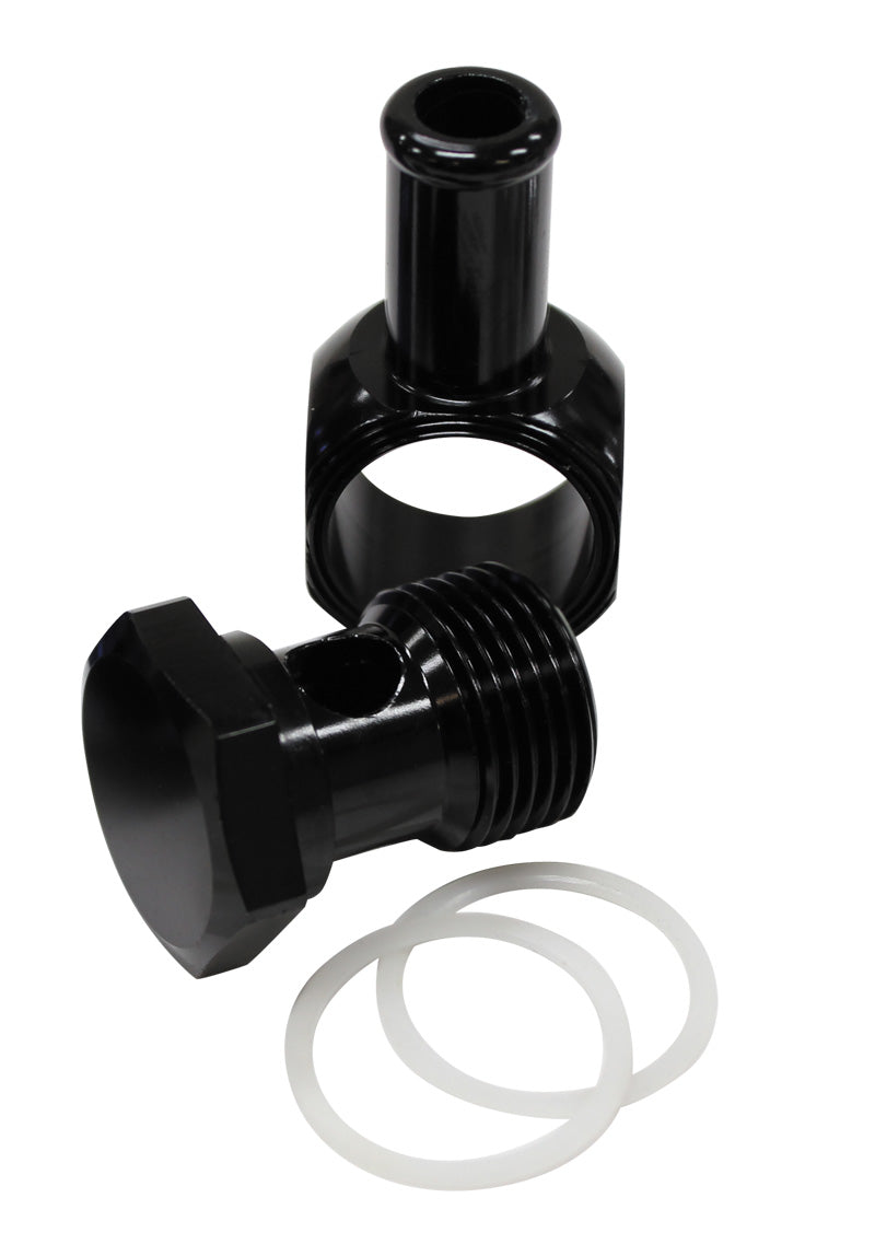 AF164-06BLK - EDELBROCK CARB INLET BANJO BLACK 5/8-20 TO MALE 3/8 BARB