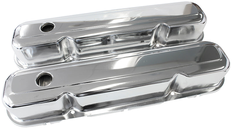AF1821-5056 - STEEL VALVE COVERS, CHRYSLER SB, CHROME WITHOUT LOGO