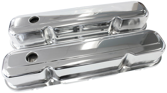 AF1821-5056 - STEEL VALVE COVERS, CHRYSLER SB, CHROME WITHOUT LOGO