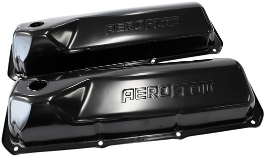AF1822-5001 - 302 351C FORD STEEL VALVE COVERS BLACK WITH AF LOGO