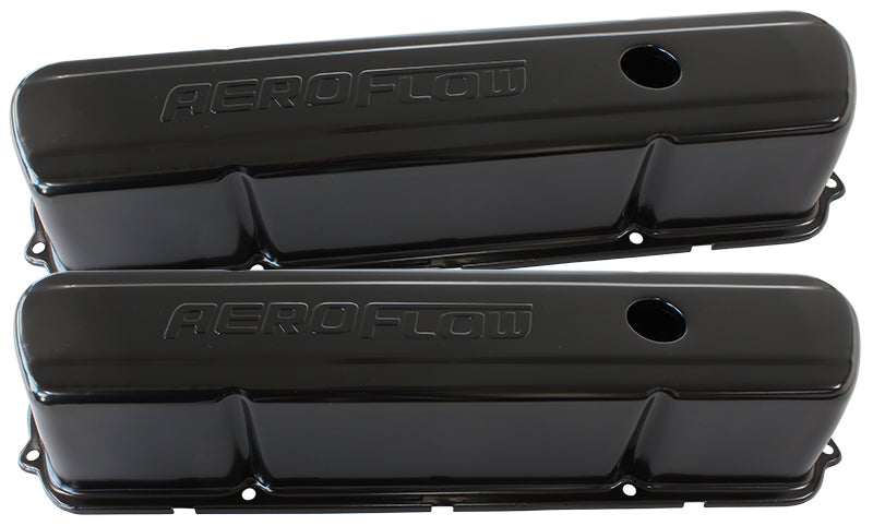 AF1822-5004 - STEEL VALVE COVERS, 253 308 BLACK WITH AEROFLOW LOGO