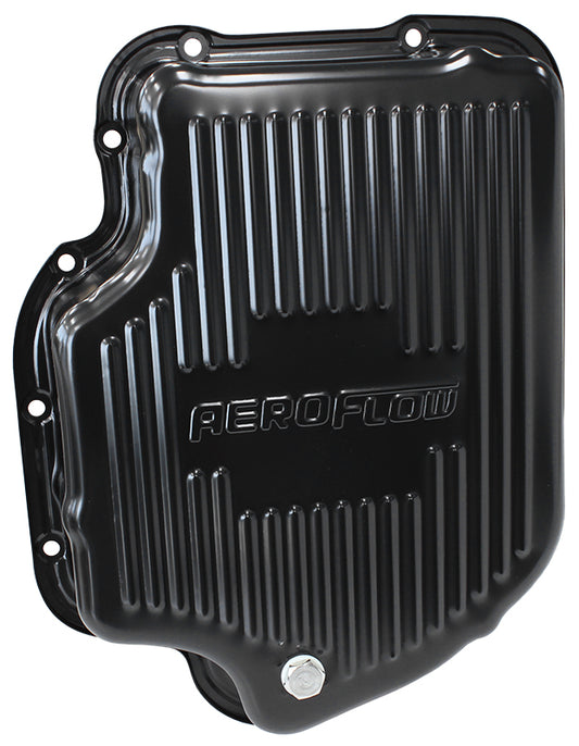 AF1826-3001 - TH400 DEEP TRANSMISSION PAN BLACK W/ DRAIN PLUG 3" DEEP