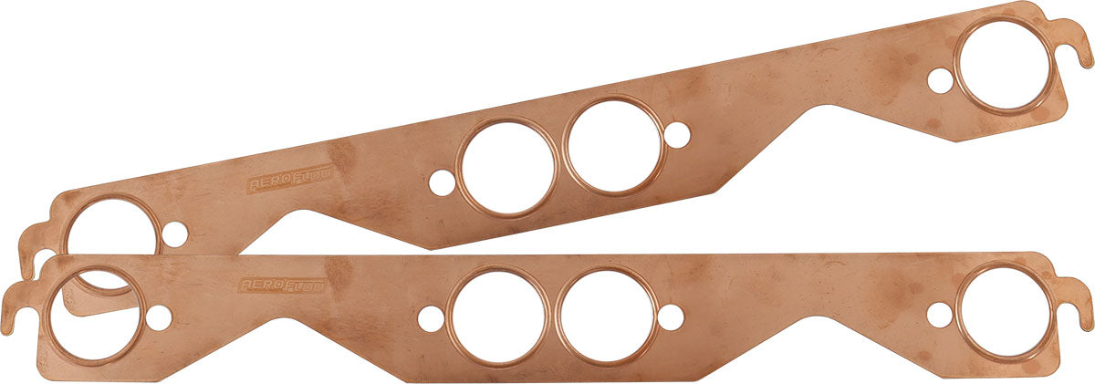 AF1854-1204 - SBC ROUND EXHAUST GASKETS COPPER EMBOSSED 350 CHEV SMALLPAIR Aeroflow - AF 1854-1204