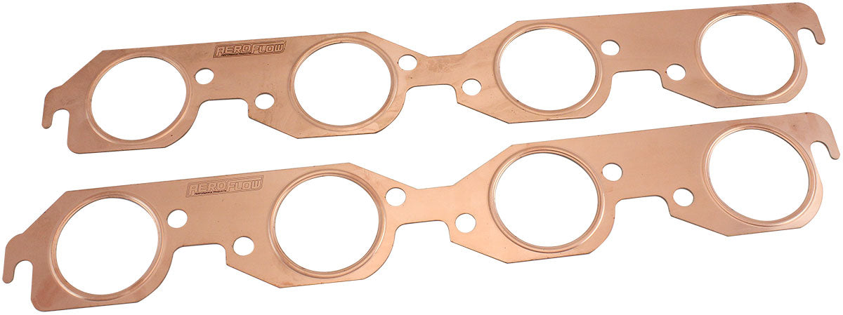 AF1854-1304 - BBC ROUND EXHAUST GASKETS COPPER EMBOSSED BIG BLOCK CHEVPAIR Aeroflow - AF 1854-1304
