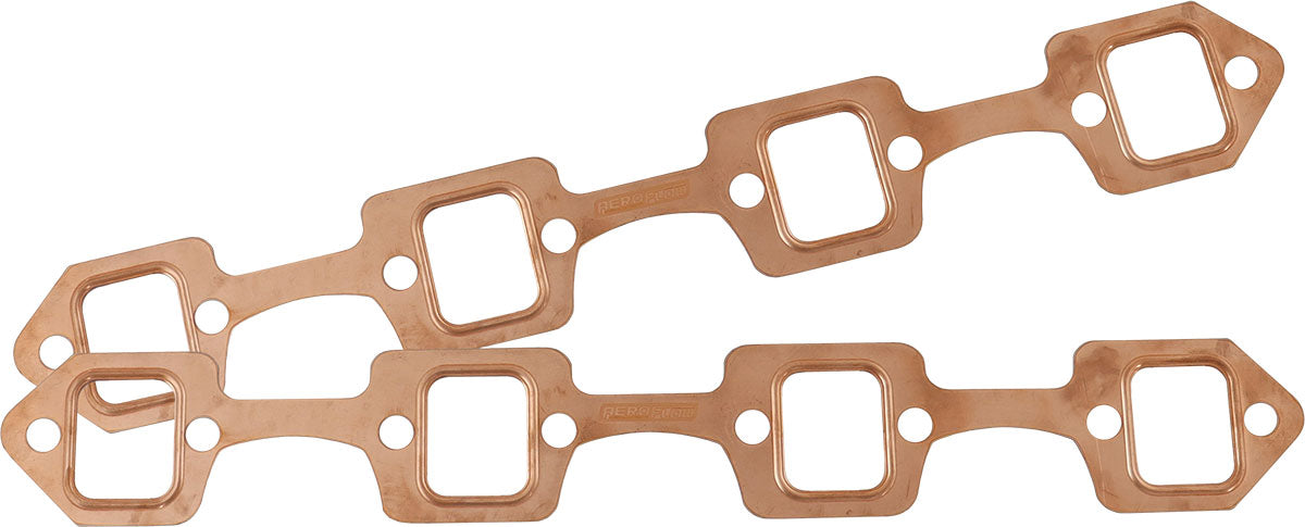 AF1854-1404 - SBF RECTANGLE EXHAUST GASKETS COPPER EMBOSSED 289 302 351 FORD PAIRAeroflow AF 1854-1204