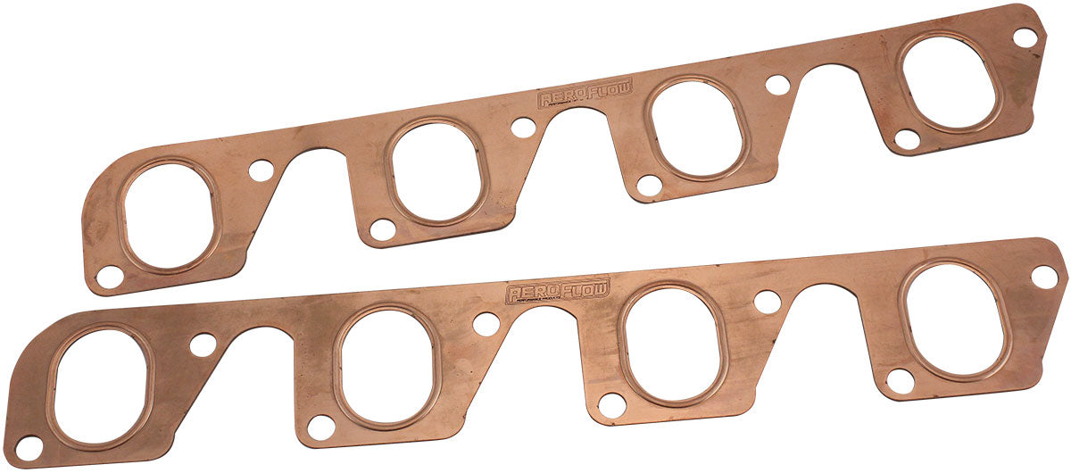 AF1854-1604 - FORD CLEVELAND EXHAUST GASKETSCOPPER EMBOSSED 351C PAIR 2V OVAL Aeroflow - AF 1854-1204