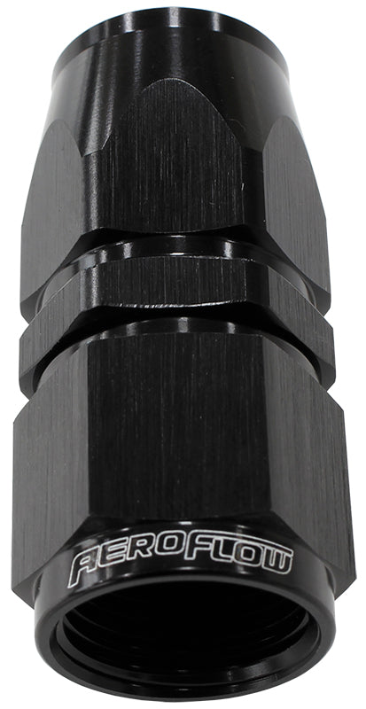 AF201-10DBLK - ALLOY STRAIGHT HOSE END -10AN BLACK SWIVEL NUT SUIT TEFLON