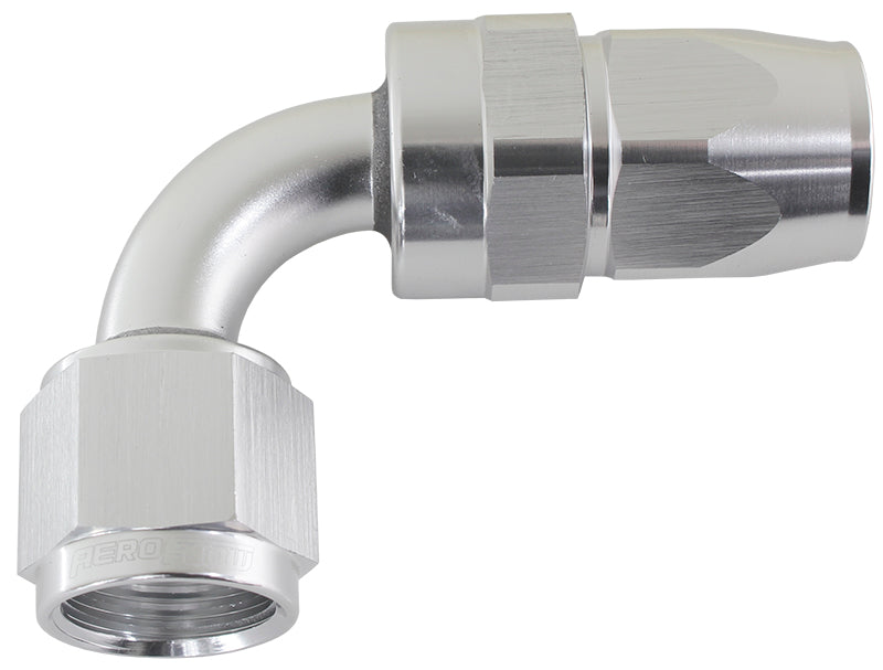 AF203-20DS - ALLOY 90 DEG HOSE END -20AN SILVER FULL SWIVEL SUIT TEFLON