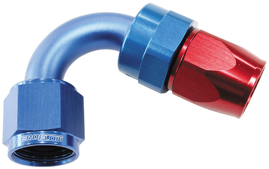AF204-08D - ALLOY 120 DEG HOSE END -8AN BLUE FULL SWIVEL SUIT TEFLON