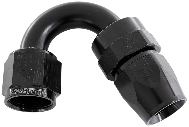 AF205-06DBLK - ALLOY 150 DEG HOSE END -6AN BLACK FULL SWIVEL SUIT TEFLON