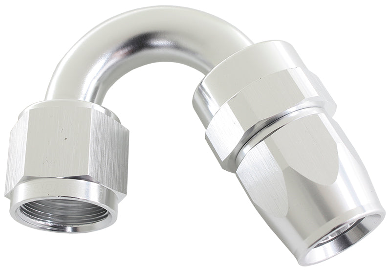 AF205-08DS - ALLOY 150 DEG HOSE END -8AN SILVER FULL SWIVEL SUIT TEFLON