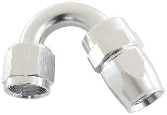 AF205-08DS - ALLOY 150 DEG HOSE END -8AN SILVER FULL SWIVEL SUIT TEFLON