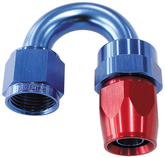 AF206-04D - ALLOY 180 DEG HOSE END -4AN BLUE FULL SWIVEL SUIT TEFLON