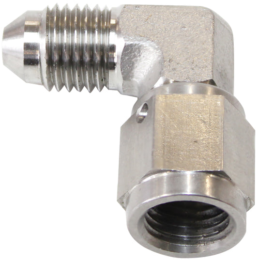 AF207-04 - S/S 90 DEG FEMALE - MALE -4AN STAINLESS STEEL SWIVEL NUT