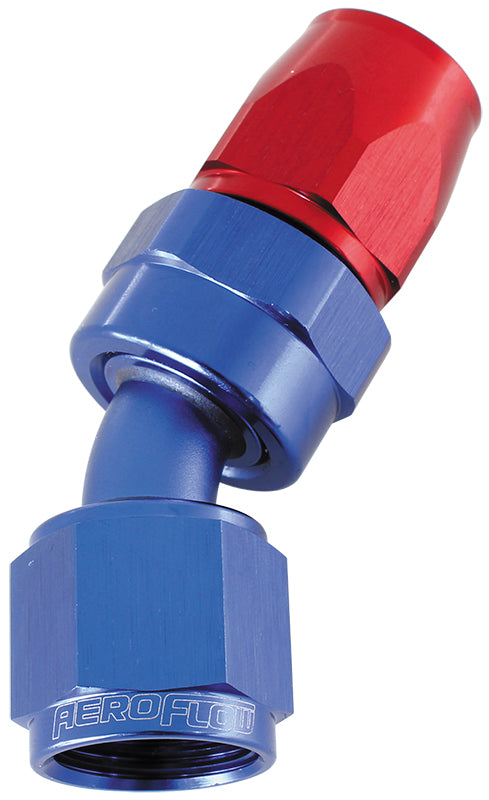 AF207-08D - ALLOY 30 DEG HOSE END -8AN BLUE SWIVEL NUT SUIT TEFLON
