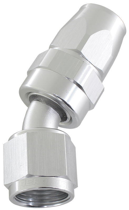 AF207-10DS - ALLOY 30 DEG HOSE END -10AN SILVER SWIVEL NUT SUIT TEFLON