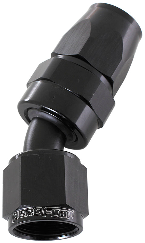 AF207-12DBLK - ALLOY 30 DEG HOSE END -12AN BLACK SWIVEL NUT SUIT TEFLON