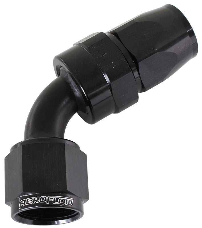 AF208-03DBLK - ALLOY 60 DEG HOSE END -3AN BLACK SWIVEL NUT SUIT TEFLON