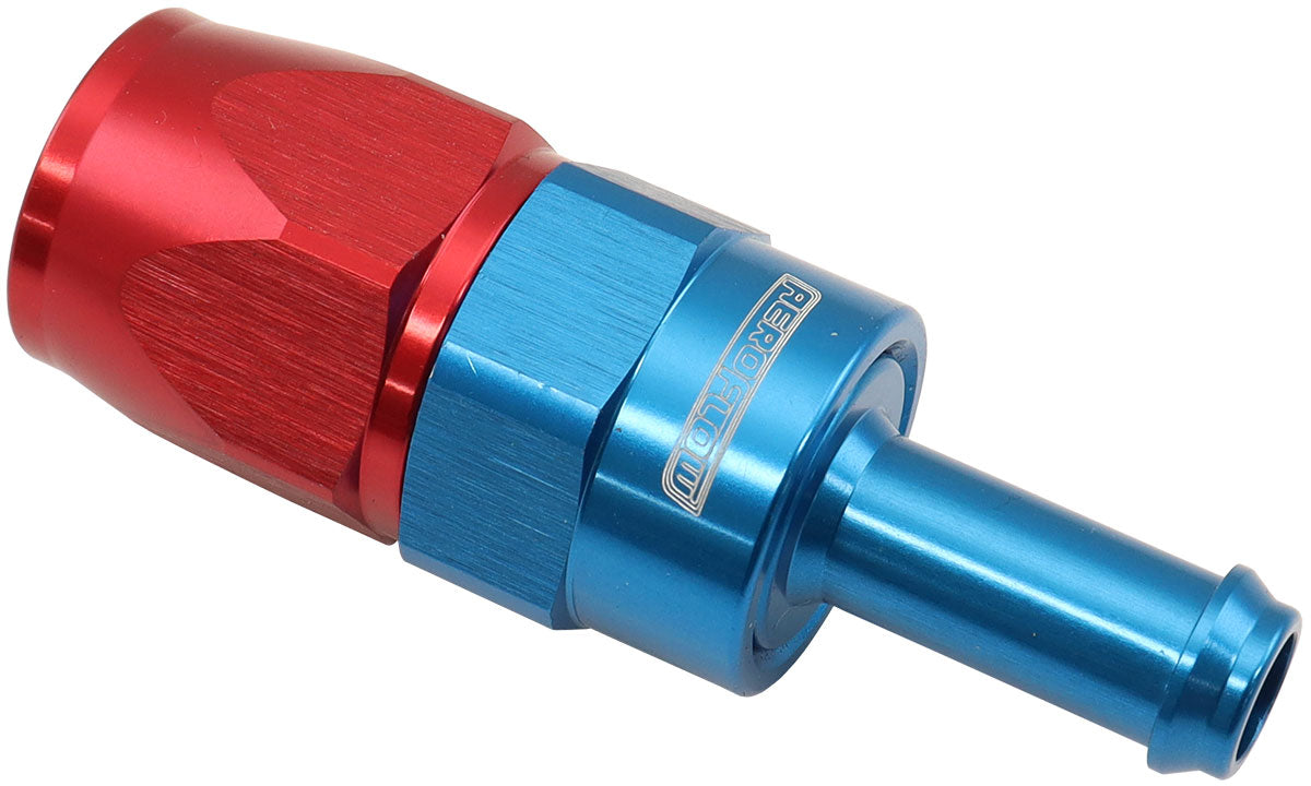 AF214-06-05D - STRAIGHT -6AN HOSE END TO 5/16BARB TEFLON 200 SERIES BLUE