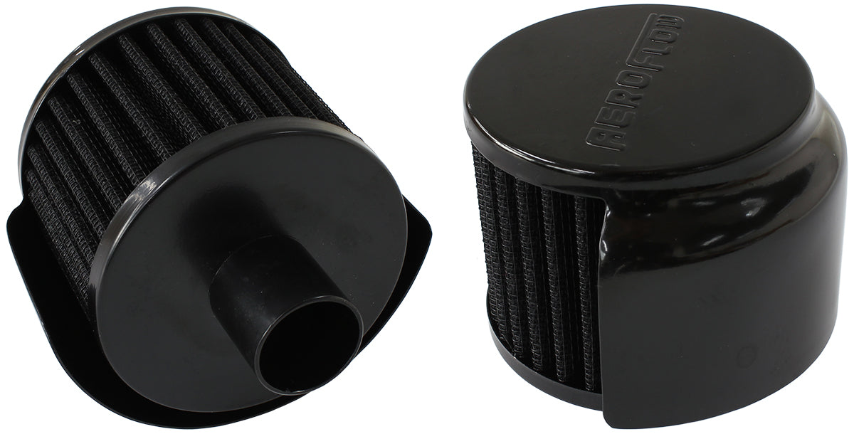 AF2271-1520 - 1" PUSH IN BREATHER W/ SHIELD3" O.D,2-1/2" H, BLACK TOP