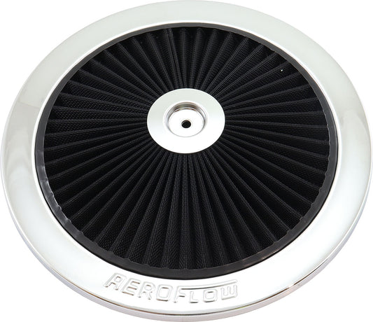AF2851-1101 - 11" CHROME FULL FLOW TOP PLATEBLACK COTTON HI FLOW & FILTRAT