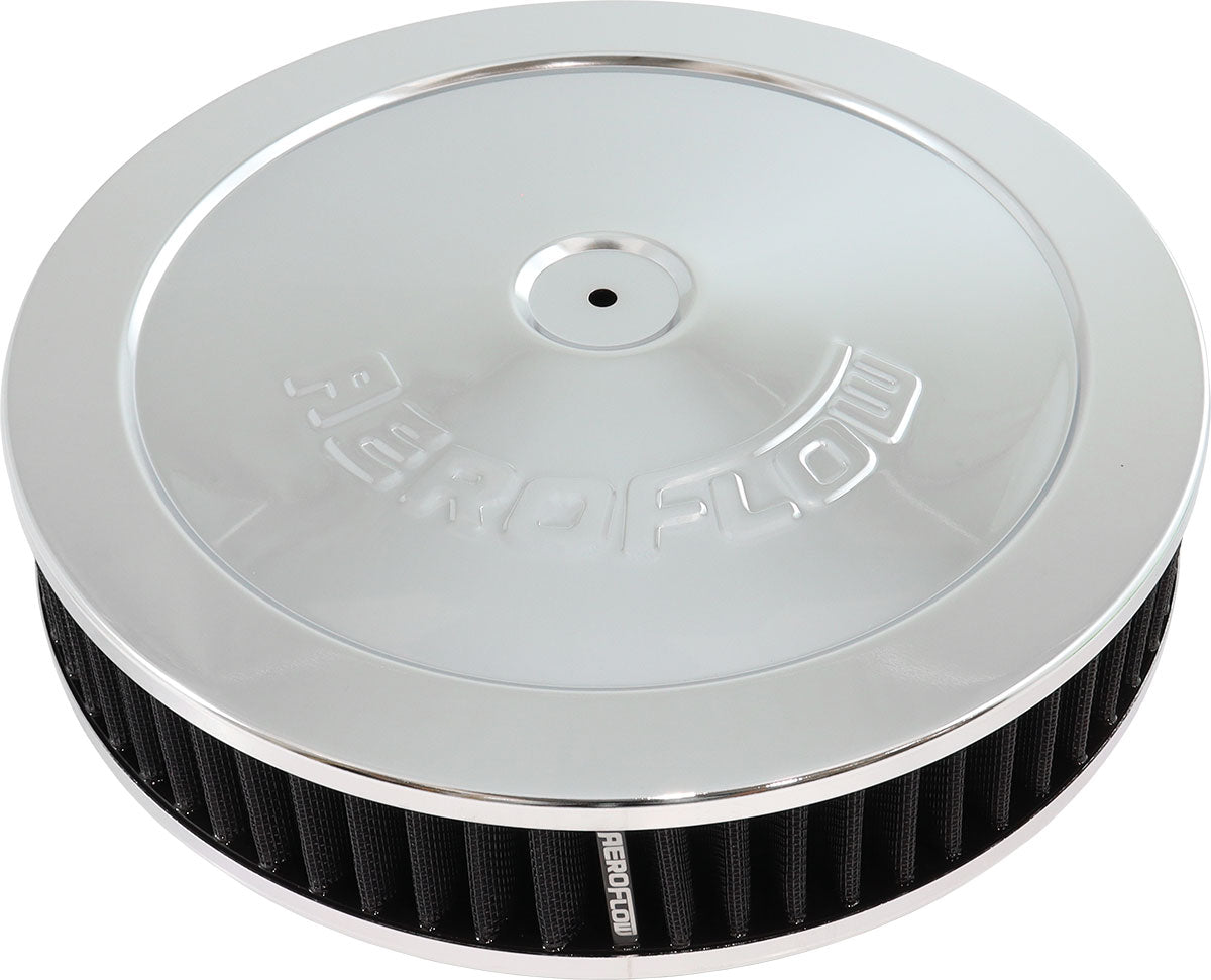AF2851-1170 - 11" X 2-1/8" AIR CLEANER ASSY5-1/8" FLAT BASE CHROME COTTON