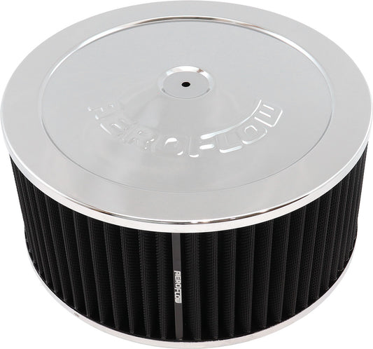 AF2851-1190 - 11" X 5" AIR CLEANER ASSY 5-1/8" FLAT BASE CHROME COTTON